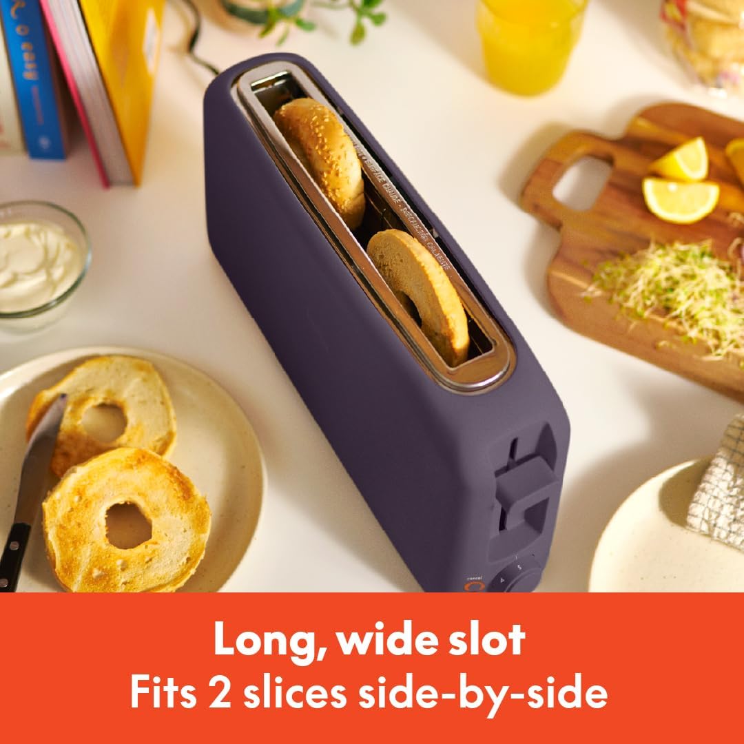 bella Fits-Anywhere™ Slim Toaster, 2 Slice Extra Long & Wide Slot, Oatmilk