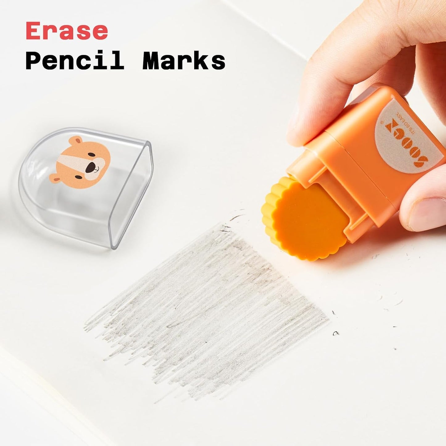Sooez 12 Pack Pencil Erasers, Cute Animal Eraser with Clean up Roller and Cover, Latex-Free, Bulk Art Drawing Erasers for Students & Teacher Classroom/School Supplies, Party Favor