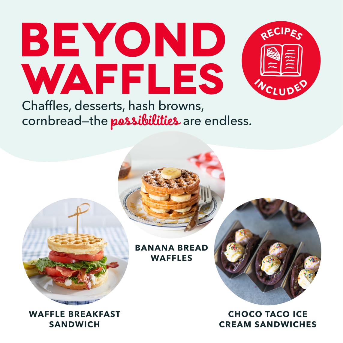Dash Mini Waffle Maker, 4-Inch Ceramic Nonstick Cooking Surface, Aqua | Small Waffle Iron for Dorms & RVs, Chaffle Maker & Compact Waffle Machine, Mini Waffles for Kids & Families