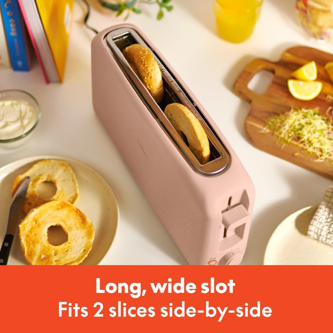 bella Fits-Anywhere™ Slim Toaster, 2 Slice Extra Long & Wide Slot, Oatmilk