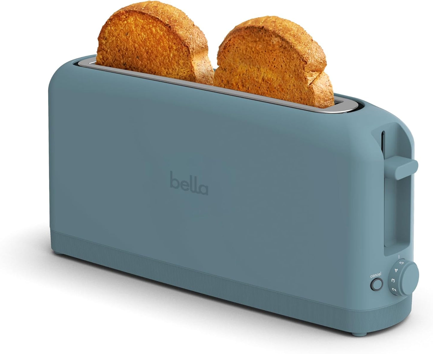 bella Fits-Anywhere™ Slim Toaster, 2 Slice Extra Long & Wide Slot, Oatmilk