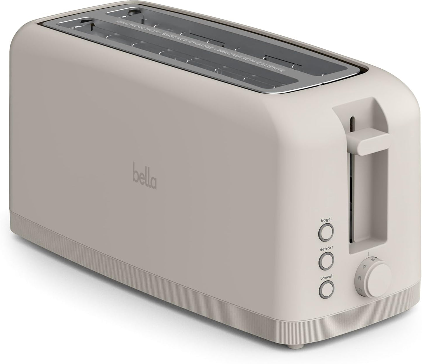 bella Fits-Anywhere™ Slim Toaster, 2 Slice Extra Long & Wide Slot, Oatmilk