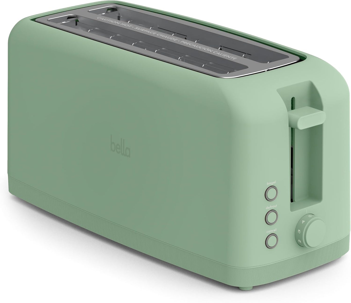 bella Fits-Anywhere™ Slim Toaster, 2 Slice Extra Long & Wide Slot, Oatmilk