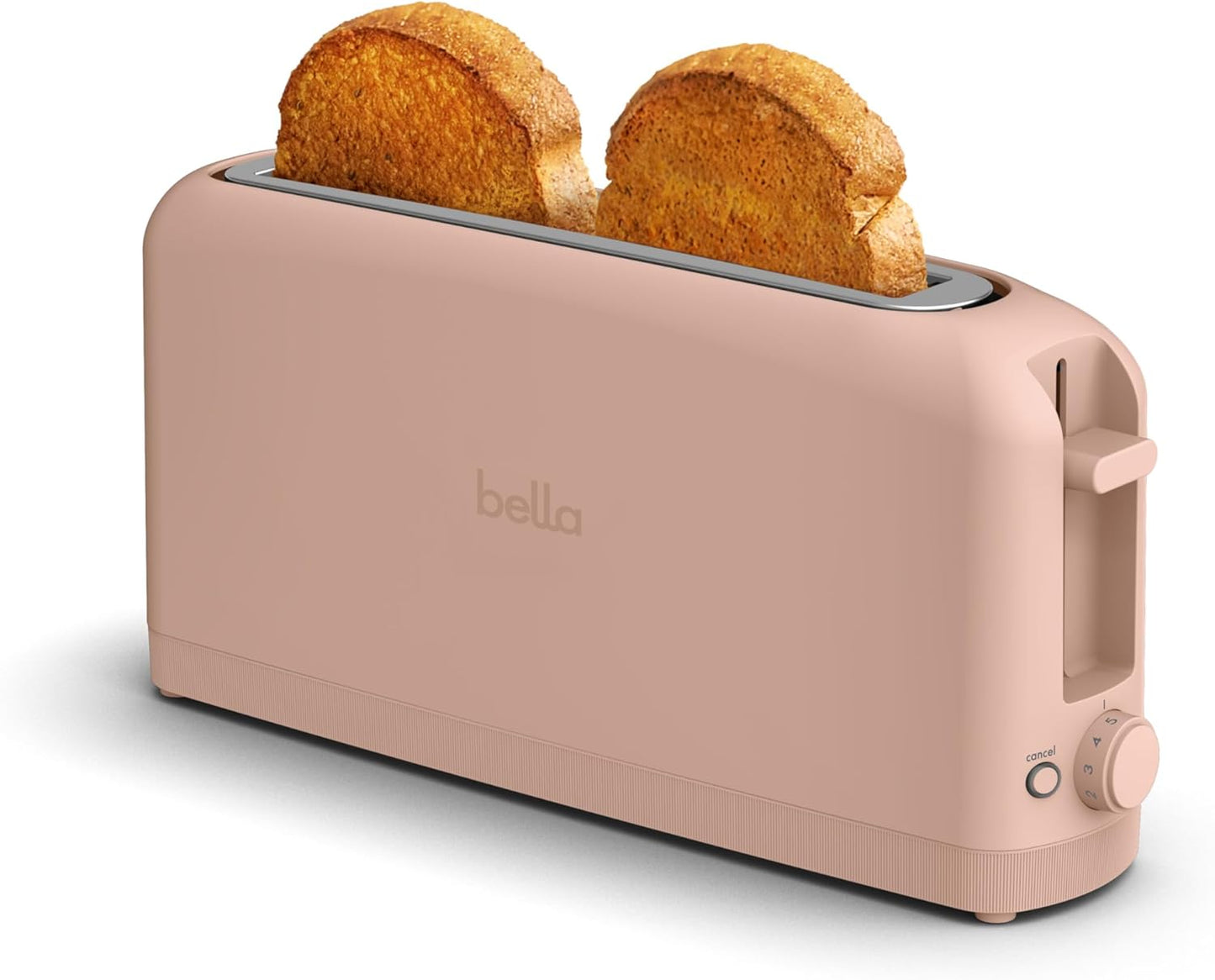 bella Fits-Anywhere™ Slim Toaster, 2 Slice Extra Long & Wide Slot, Oatmilk
